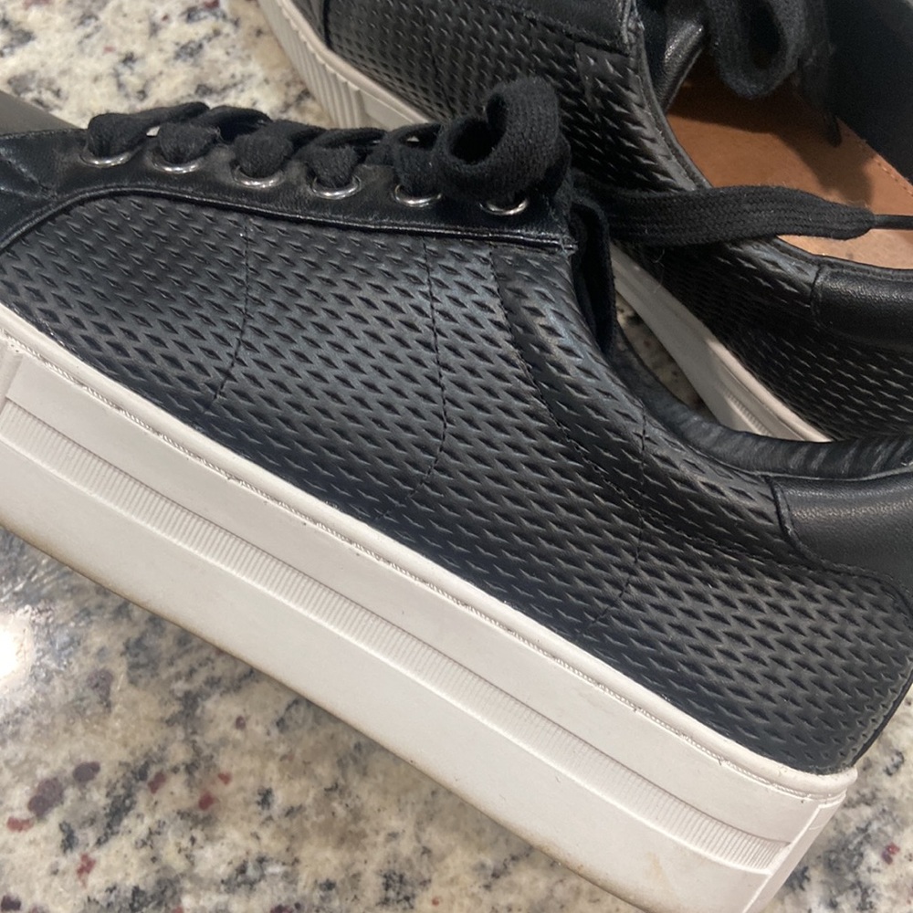Halogen black leather platform sneakers. Size 9. - Picture 6 of 6